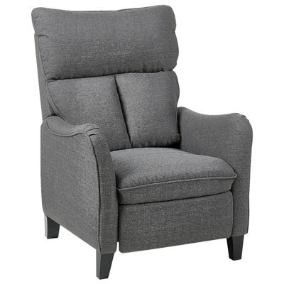 Beliani Recliner Chair Royston With Footrest Fabric Grey - image 1