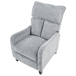 Beliani Recliner Chair Royston With Footrest Fabric Grey - thumbnail 7