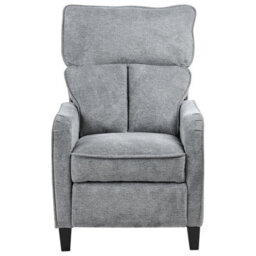 Beliani Recliner Chair Royston With Footrest Fabric Grey - thumbnail 5