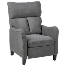 Beliani Recliner Chair Royston With Footrest Fabric Grey