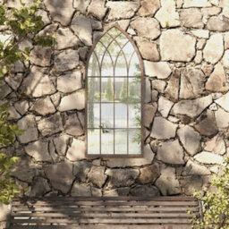 Berkfield Garden Mirror Sand 100X45 Cm Iron For Outdoor Use