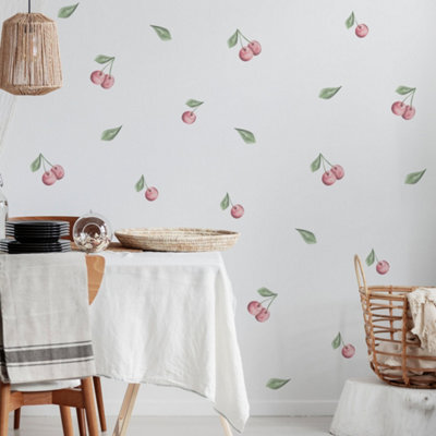 Sweet Set Of Cherry Vinyl Wall Stickers