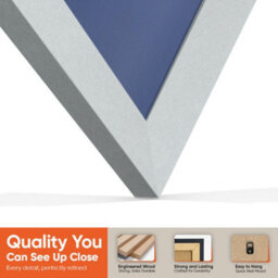 "30X17"" Silver Sleek Vinyl Record Frame With Blue Mount For 12 Inch Lp Album Cover & Disc - Ak Frames" - thumbnail 3