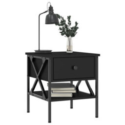 Berkfield Industrial Bedside Tables 2 Pcs Black 40X42X45 Cm Engineered Wood - thumbnail 3