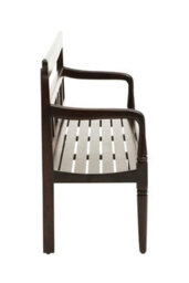 Orsina Dark Sheesham Wood Bench, Vintage-Style Wooden Seat With Intricate Iron-Detail Back, Entryway Seating - thumbnail 5