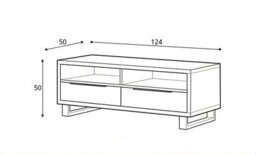 Arte Halle 41 Tv Cabinet W1240mm H500mm D500mm In Oak Wotan, Compact Design With Storage & Cable Management - thumbnail 3
