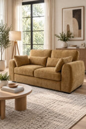 Loft Home Elara Warm Ochre Wide 2 Seater Fabric Sofa - thumbnail 5