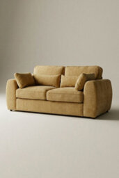 Loft Home Elara Warm Ochre Wide 2 Seater Fabric Sofa - thumbnail 2