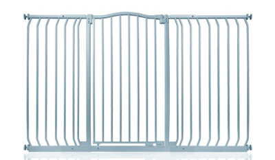 Safetots Extra Tall Curved Top Safety Gate, 152Cm - 161Cm, Matt Grey, Extra Tall 100Cm In Height, Pressure Fit Stair Gate - image 1