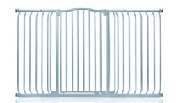 Safetots Extra Tall Curved Top Safety Gate, 152Cm - 161Cm, Matt Grey, Extra Tall 100Cm In Height, Pressure Fit Stair Gate - thumbnail 1