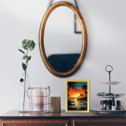 "AK Frames Sleek 9X7"" Gold Thin Modern Picture Frame - Slim And Design For Posters, Prints And Photos - Elegant Wall Frame Decor" - thumbnail 3