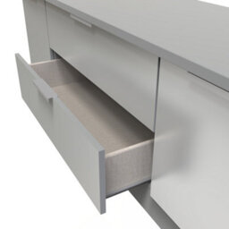 Poole 2 Door 2 Drawer Superwide Tv Unit In Uniform Grey Gloss & Dusk Grey (Ready Assembled) - thumbnail 6