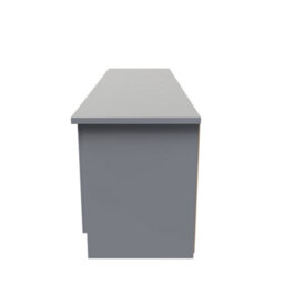 Poole 2 Door 2 Drawer Superwide Tv Unit In Uniform Grey Gloss & Dusk Grey (Ready Assembled) - thumbnail 3