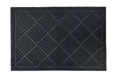 Emma Barclay Cross Hatch Anti-Slip Mat Black 60X40Cm - image 1
