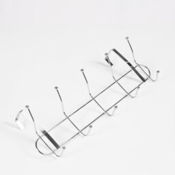 OHS Over Door 10 Hook Hanging Storage Coat Jacket Towel Rack Closet Organiser Silver - thumbnail 2