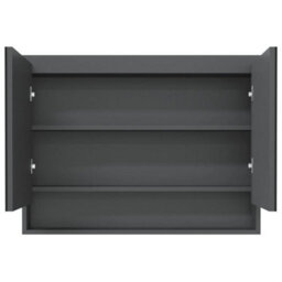 Berkfield Bathroom Mirror Cabinet 80X15X60 Cm Mdf Grey - thumbnail 3
