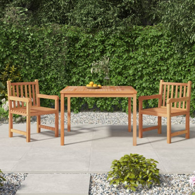Berkfield 3 Piece Garden Dining Set Solid Wood Teak - image 1