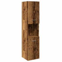 Berkfield Bathroom Hanging Cabinet Old Wood 30X30X130 Cm Engineered Wood - thumbnail 1