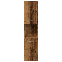 Berkfield Bathroom Hanging Cabinet Old Wood 30X30X130 Cm Engineered Wood - thumbnail 4