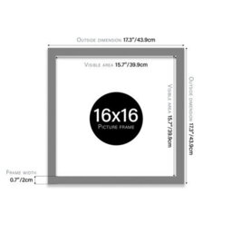 16X16 Grey Picture Frame (40.6 X 40.6Cm) Poster, Photo, Artwork, Gallery Wall Or Print - thumbnail 3