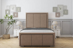 "Sloomy Lancaster Mink Plush Bed Frame With Mattress With 50"" Upholstered Headboard 4'6 Double" - thumbnail 1