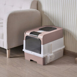 Living And Home Pink Fully Enclosed Cat Litter Box With Uv Sterilization - thumbnail 2