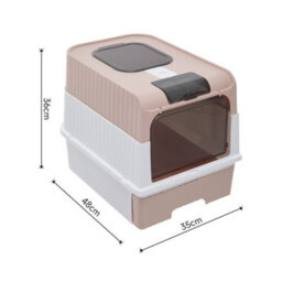 Living And Home Pink Fully Enclosed Cat Litter Box With Uv Sterilization - thumbnail 6