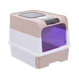 Living And Home Pink Fully Enclosed Cat Litter Box With Uv Sterilization - thumbnail 3