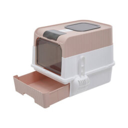 Living And Home Pink Fully Enclosed Cat Litter Box With Uv Sterilization - thumbnail 4