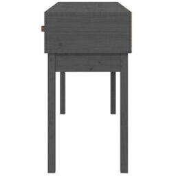 Berkfield Console Table Grey 114X40X75 Cm Solid Wood Pine - thumbnail 5