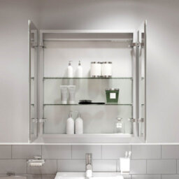 Affine Modern Bathroom Mirror Cabinet Ip44 Rated Led Illuminated Wall Mounted 800 X 700 - thumbnail 6
