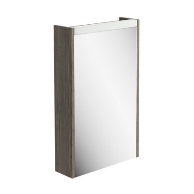 Plum&clay Borneo Dark Wood Single Bathroom Mirrored Led Wall Cabinet (W)450mm (H)730mm - image 1