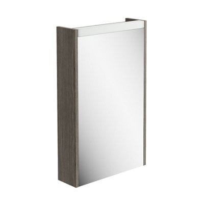 Plum&clay Borneo Dark Wood Single Bathroom Mirrored Led Wall Cabinet (W)450mm (H)730mm - image 1