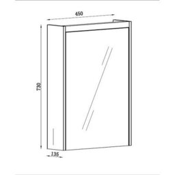 Plum&clay Borneo Dark Wood Single Bathroom Mirrored Led Wall Cabinet (W)450mm (H)730mm - thumbnail 2