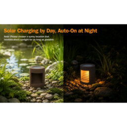 Gwsolar Ceramic Garden Solar Lights Warm White, Auto On/off, Ip44, Spare Lamp Head Included, Patio & Yard Decor Light - thumbnail 8