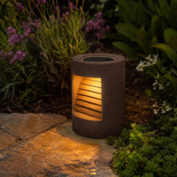 Gwsolar Ceramic Garden Solar Lights Warm White, Auto On/off, Ip44, Spare Lamp Head Included, Patio & Yard Decor Light - thumbnail 2