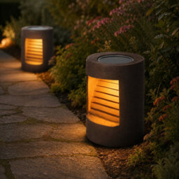 Gwsolar Ceramic Garden Solar Lights Warm White, Auto On/off, Ip44, Spare Lamp Head Included, Patio & Yard Decor Light - thumbnail 5