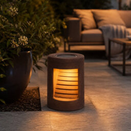 Gwsolar Ceramic Garden Solar Lights Warm White, Auto On/off, Ip44, Spare Lamp Head Included, Patio & Yard Decor Light - thumbnail 4