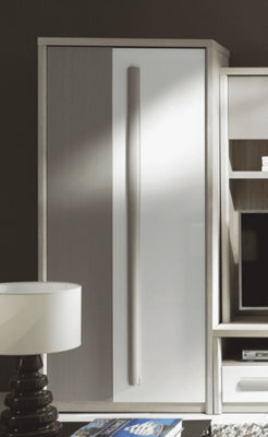 Arte Roma Hinged Door Wardrobe In Elm, White Gloss & Grey Matt - W900mm H1940mm D530mm, Sleek And Organised - image 1