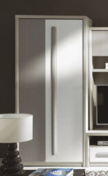 Arte Roma Hinged Door Wardrobe In Elm, White Gloss & Grey Matt - W900mm H1940mm D530mm, Sleek And Organised - thumbnail 1