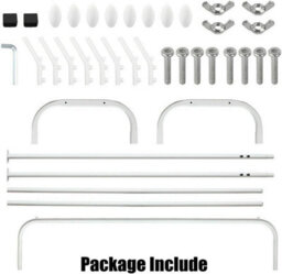 Heavy Duty Metal Single Rail Clothes Garment Hanging Rack Shelf Stand White - thumbnail 3