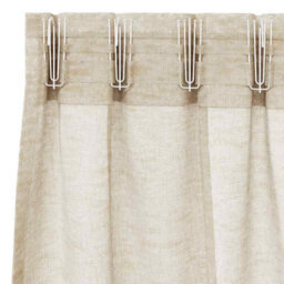 Berkfield Curtains With Curtains 2 Pcs Sand Polyester - thumbnail 4