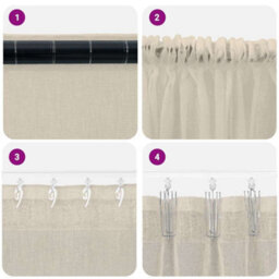Berkfield Curtains With Curtains 2 Pcs Sand Polyester - thumbnail 6