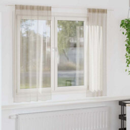 Berkfield Curtains With Curtains 2 Pcs Sand Polyester