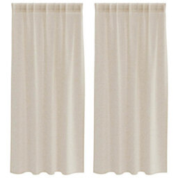 Berkfield Curtains With Curtains 2 Pcs Sand Polyester - thumbnail 2