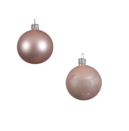 Decoris Blush Pink Glass Christmas Baubles Tree Decor Pack Of 6 8Cm Rose Gold Baubles