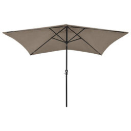 Walplus Garden Parasol With Leds And Steel Pole Taupe 2X3 M - thumbnail 2