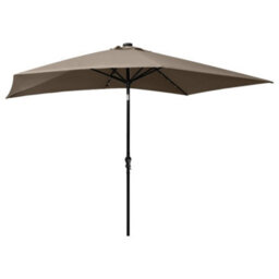 Walplus Garden Parasol With Leds And Steel Pole Taupe 2X3 M - thumbnail 4