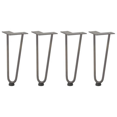 Berkfield Modern Hairpin Legs For Coffee Table 4 Pcs Natural Steel 30 Cm Solid Steel