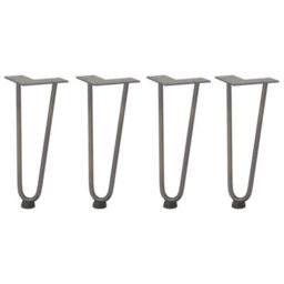 Berkfield Modern Hairpin Legs For Coffee Table 4 Pcs Natural Steel 30 Cm Solid Steel